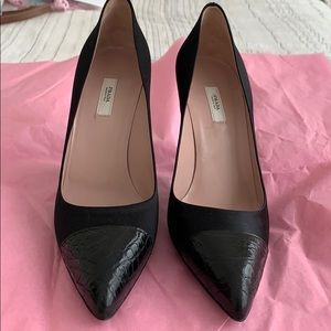 Prada Satin Pointed-Toe Pump